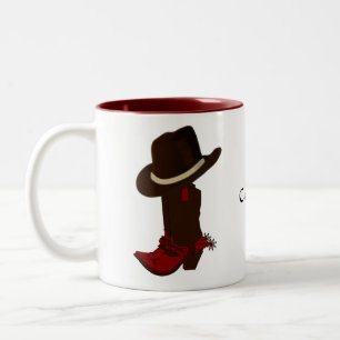 Bicolor Taza de café de dos tonos con sombrero marrón y bo