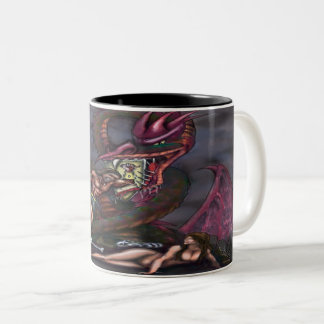 Bicolor Taza de café de dos tonos de arte de fantasía oscu