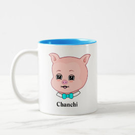 Bicolor Taza de café de dos tonos de dibujo animado de cha
