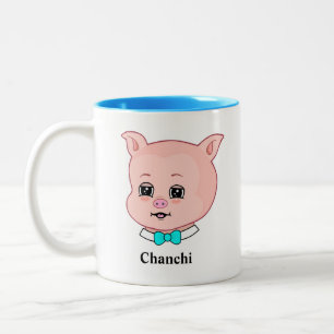 Bicolor Taza de café de dos tonos de dibujos animados de c