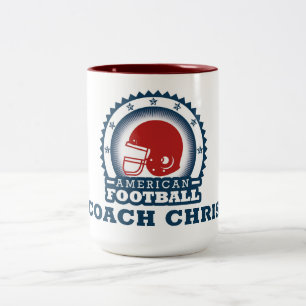 Bicolor Taza de café de dos tonos de fútbol americano