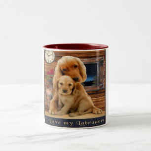 Bicolor Taza de café de dos tonos de labrador retriever