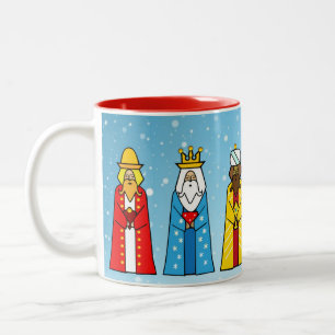 Bicolor Taza de café de dos tonos de los Tres Reyes Magos