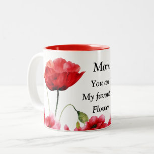 Bicolor Taza de café de dos tonos de mi flor favorita