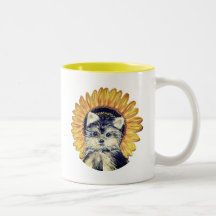 Taza de café de dos tonos de perro Yorkie lindo