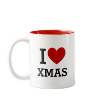 Taza de café de dos tonos 'I Heart XMAS'