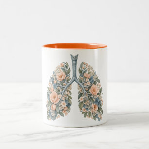 Bicolor Taza de café de dos tonos para médico de pulmones 