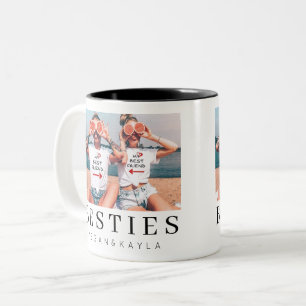 Bicolor Taza de café de dos tonos para mejores amigas BFF