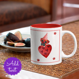 Bicolor Taza de café de dos tonos para perro, regalo del D
