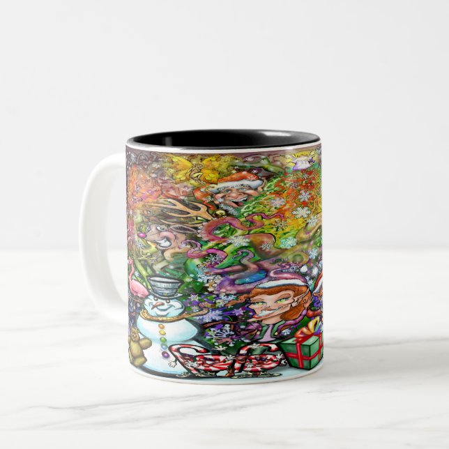 Bicolor Taza de café de dos tonos Pixies Rainbow (Anverso izquierdo)
