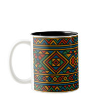 Taza de café de dos tonos, taza étnica, café color