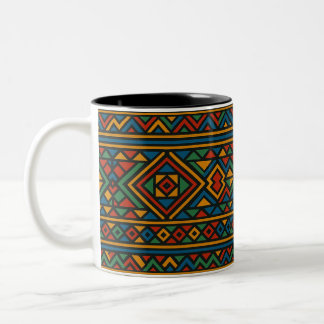 Bicolor Taza de café de dos tonos, taza étnica, café color