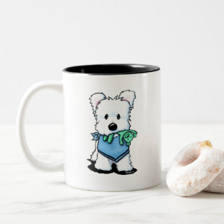 Bicolor Taza de café de dos tonos Westie Besties KiniArt