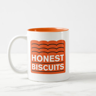 Bicolor Taza de café de encargo de las galletas honestas