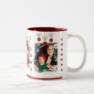 Bicolor Taza de café de encargo del navidad de la foto y