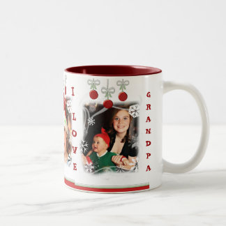 Bicolor Taza de café de encargo del navidad de la foto y