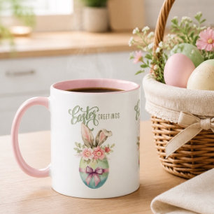Bicolor Taza de café de Feliz Pascua