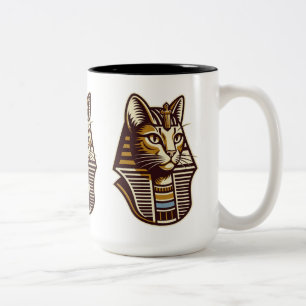 Bicolor Taza de café de gato del Antiguo Egipto – Diseño d
