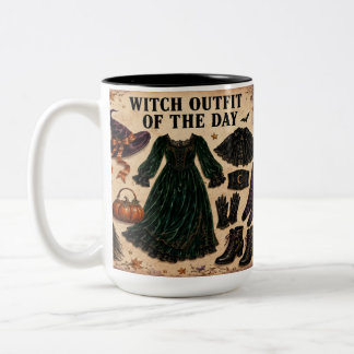 Bicolor Taza de café de Halloween Bruja