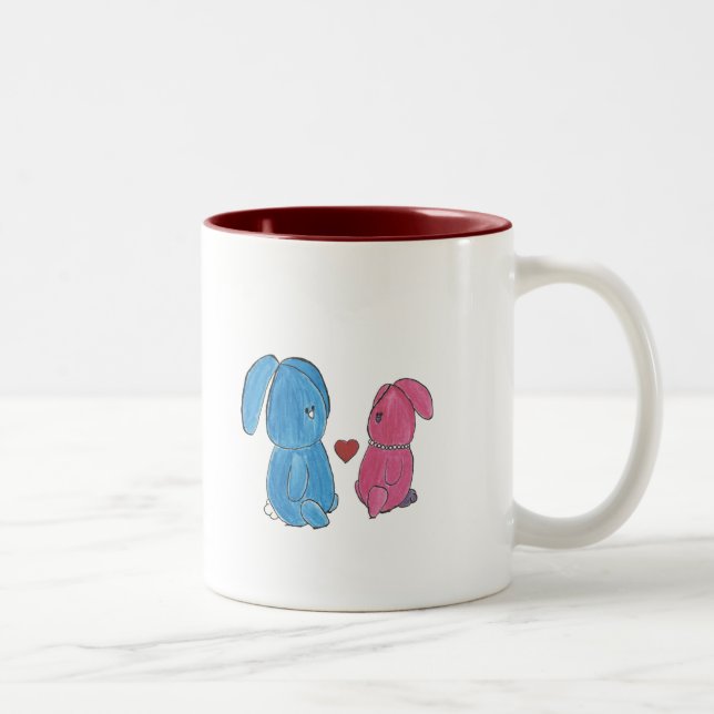 Bicolor Taza de café de Hunny Bunnys (Derecha)