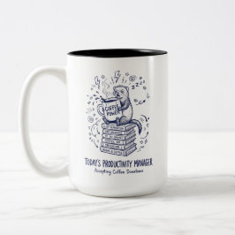 Bicolor Taza de café de hurón divertido regalo para amante