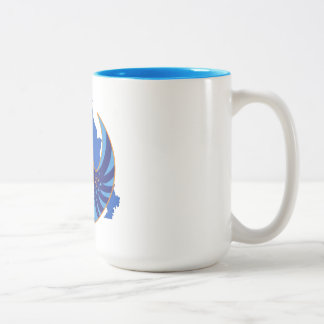 Bicolor Taza de café de la Alianza Blue Wing 