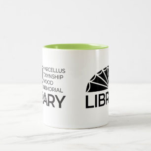 Bicolor Taza de café de la Biblioteca conmemorativa de mad