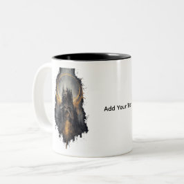 Bicolor Taza de café de la catedral gótica macabra