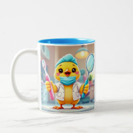 Bicolor Taza de café de la chica dentista