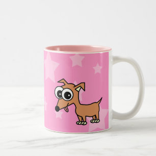 Bicolor Taza de café de la chihuahua del dibujo animado