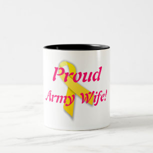 Bicolor Taza de café de la esposa del ejército