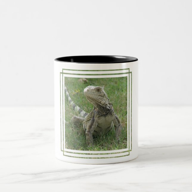Bicolor Taza de café de la iguana (Centro)