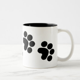 Bicolor taza de café de la impresión de la pata