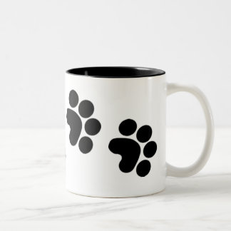 Bicolor taza de café de la impresión de la pata