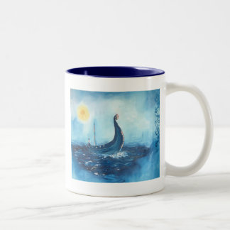 Bicolor Taza de café de la nave de Viking
