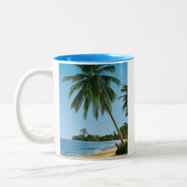 Bicolor Taza de café de la palmera (Izquierda)