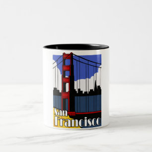 Bicolor Taza de café de la puerta de oro de San Francisco