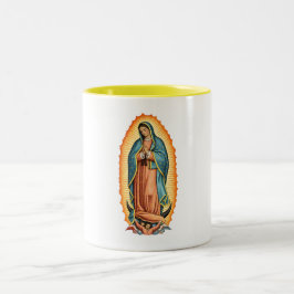 Bicolor Taza de café de la Santísima Virgen de Guadalupe