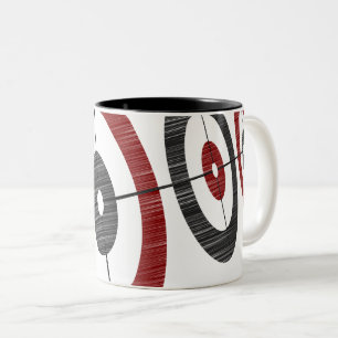 Bicolor Taza de café de las casas que se encrespa