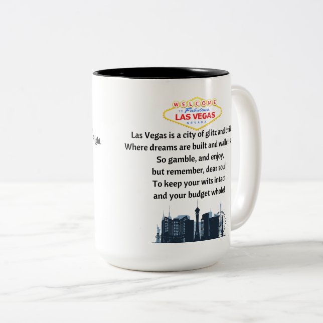 Bicolor Taza de café de Las Vegas (Anverso derecho)