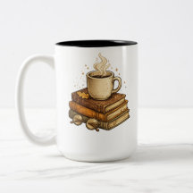 Taza de café de lectura acogedora - Diseño de libr