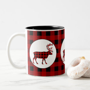 Bicolor Taza de café de los alces del país del modelo de
