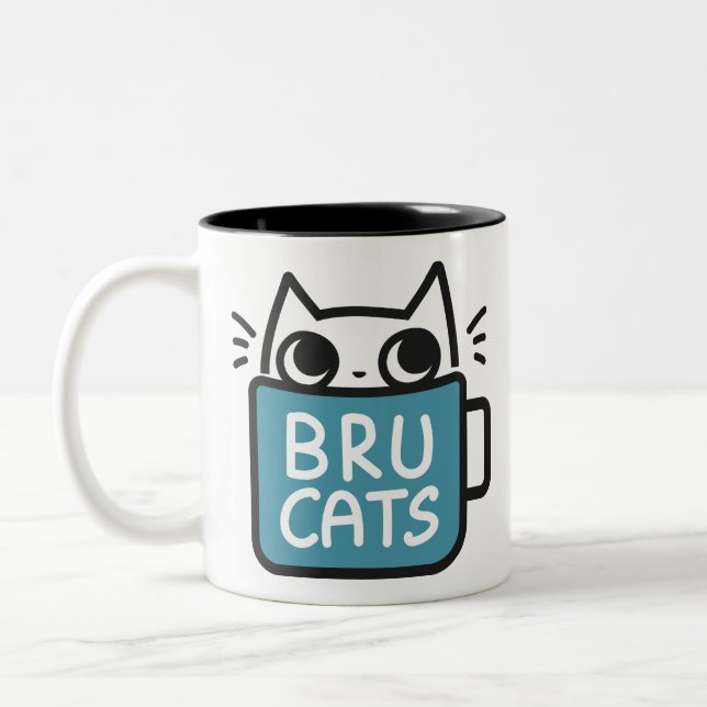 Bicolor Taza de café de los gatos de Bru (Izquierda)