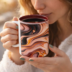 Bicolor Taza de café de mármol rosa de lujo y oro – Ae ele
