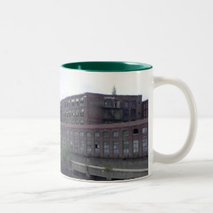 Bicolor Taza de café de Massachusetts Mills de Lowell