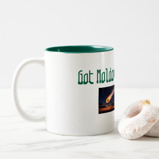 Bicolor Taza de café de Moldavita Tektita. mística celesti