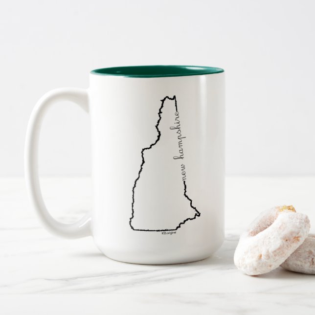 Bicolor Taza de café de New Hampshire (Con donut)