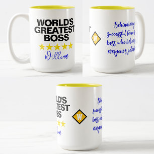 Bicolor Taza de Café de Oficina del Mejor Jefe del Mundo (