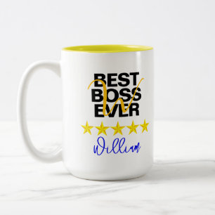Bicolor Taza de Café de Oficina Mejor Jefe de Todos los Ti