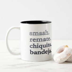Bicolor Taza de café de pádel - Personaliza palabras vibra